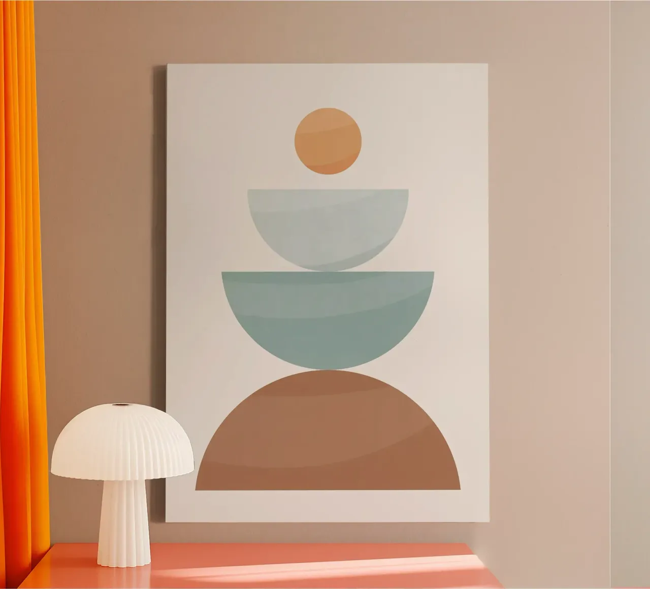 Forme geometriche cerchi semicerchi design minimalista tela con Cornice a cassetta da Patrick M Gerber
