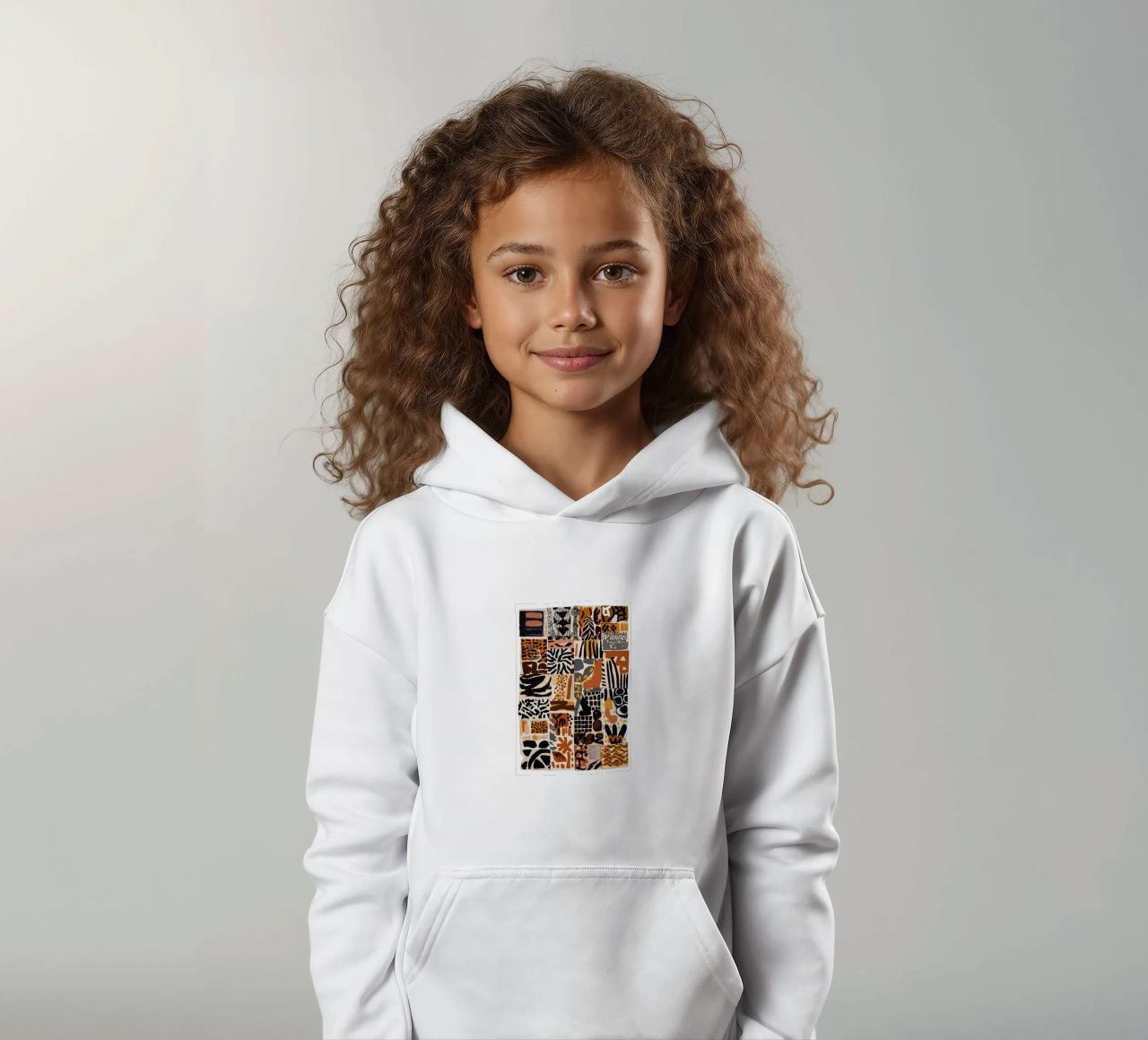 Afri Pattern felpa bambino con cappuccio da treechild