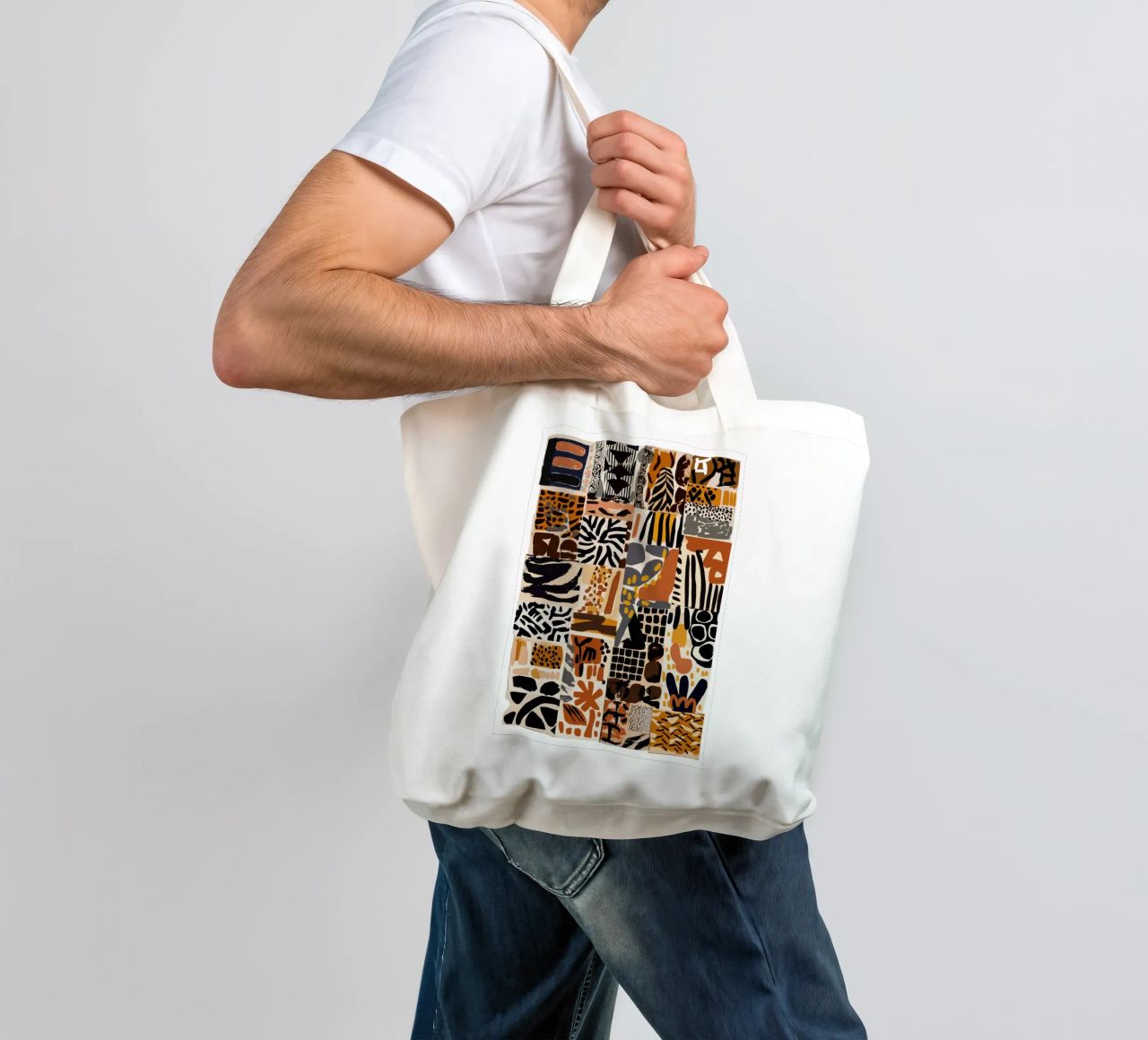 Afri Pattern borsa in juta da treechild