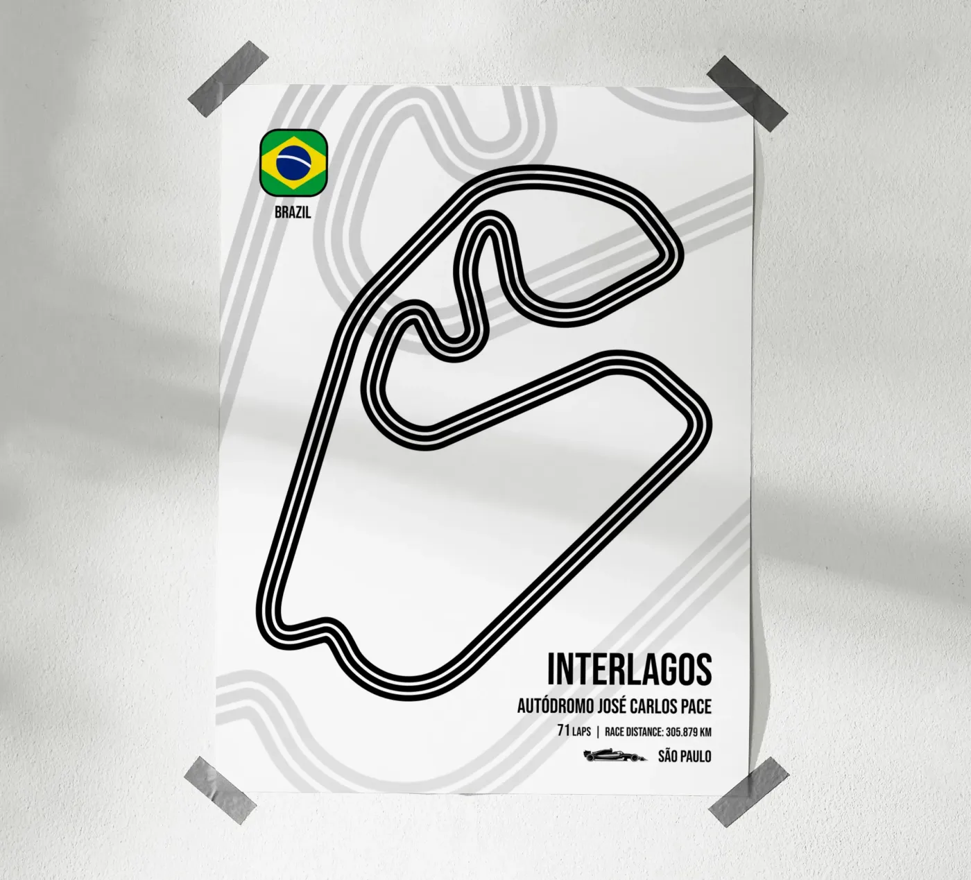 Interlagos Circuit poster van Mariel Toigo