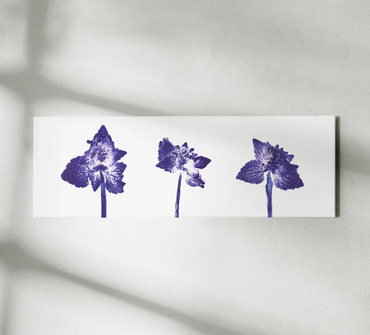 Impressioni botaniche | Lamium purpureum trio v1 tela con Cornice a cassetta da Ivona Maris