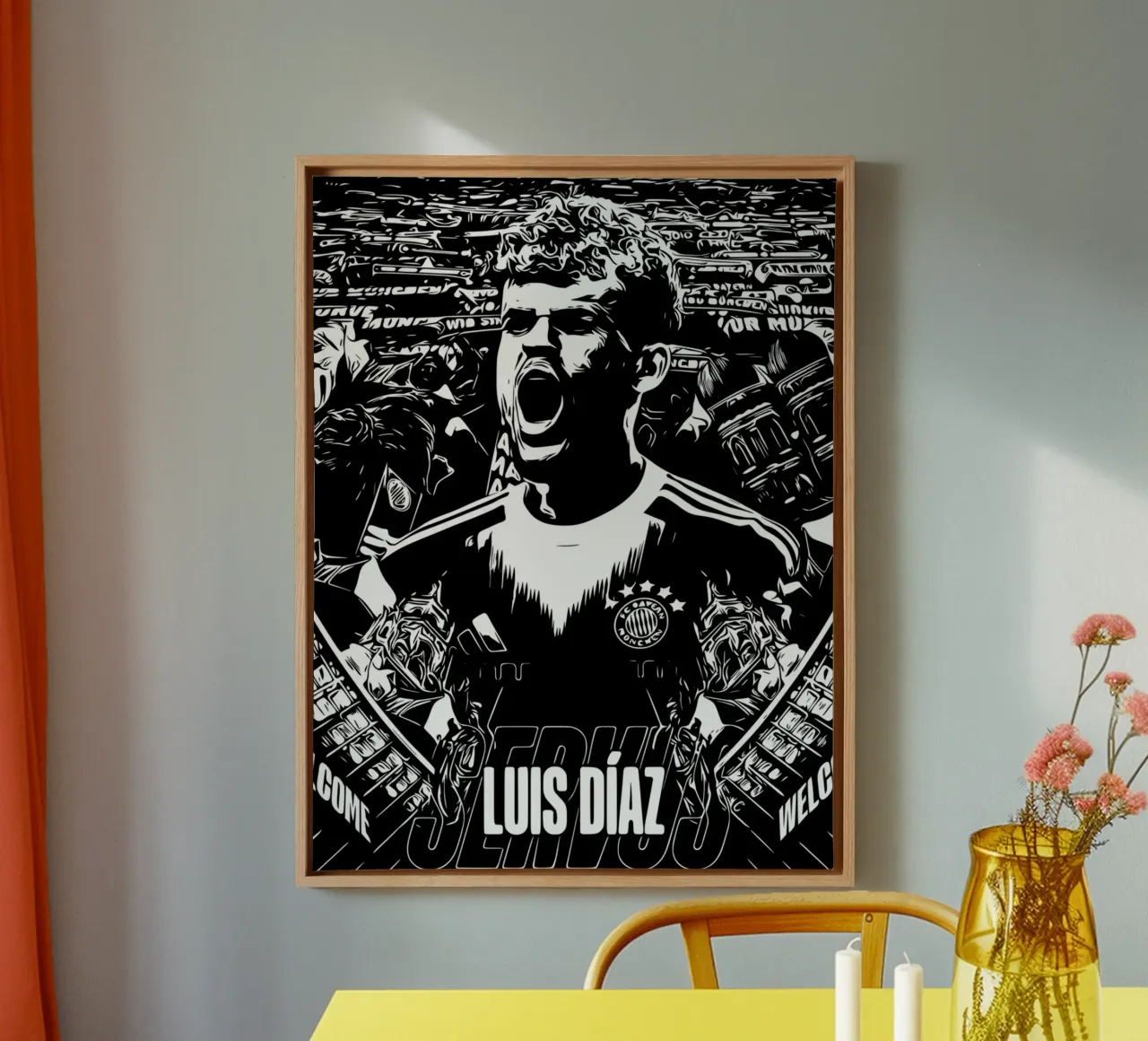 luis diaz - fc bayern munchen tela con Cornice a cassetta da dark eagle