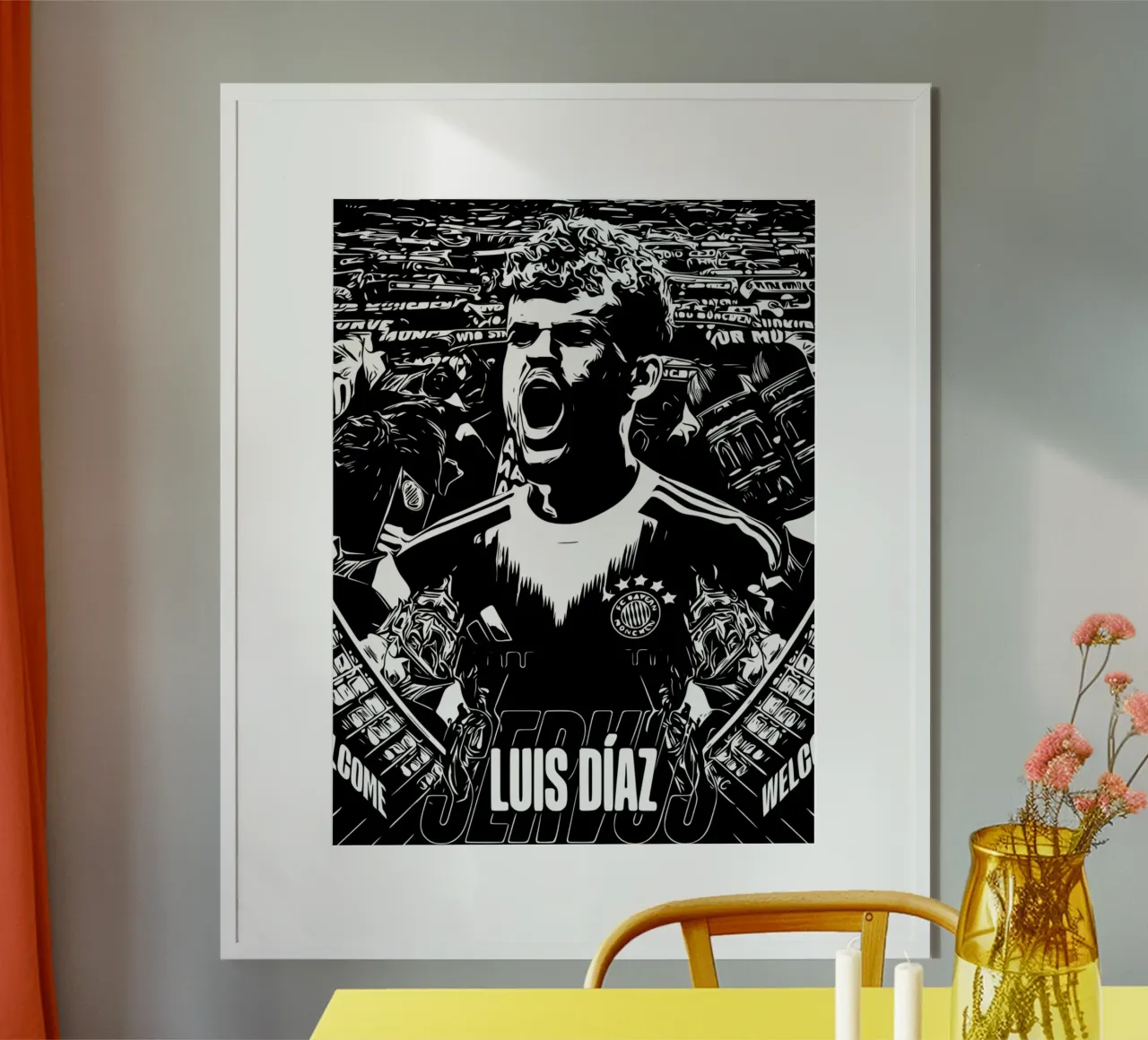 luis diaz - fc bayern munchen poster con telaio in alluminio da dark eagle