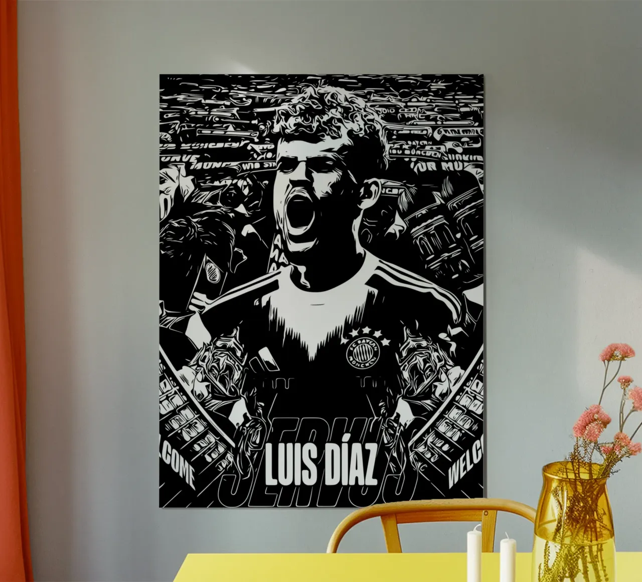 luis diaz - fc bayern munchen poster con telaio in alluminio da dark eagle
