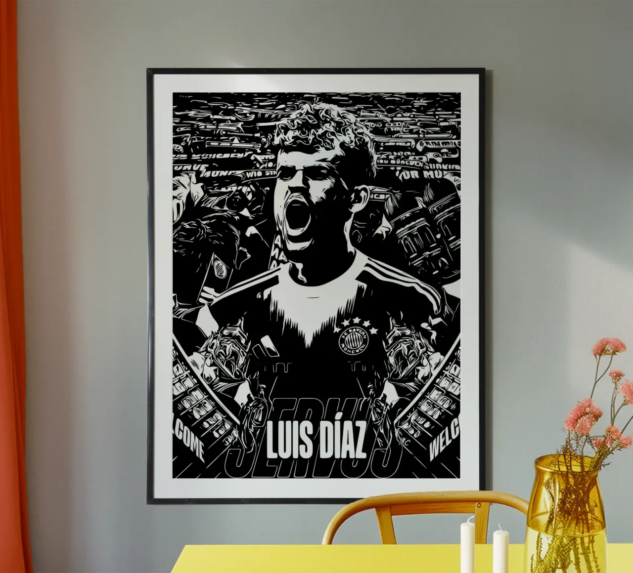 luis diaz - fc bayern munchen poster con telaio in alluminio da dark eagle