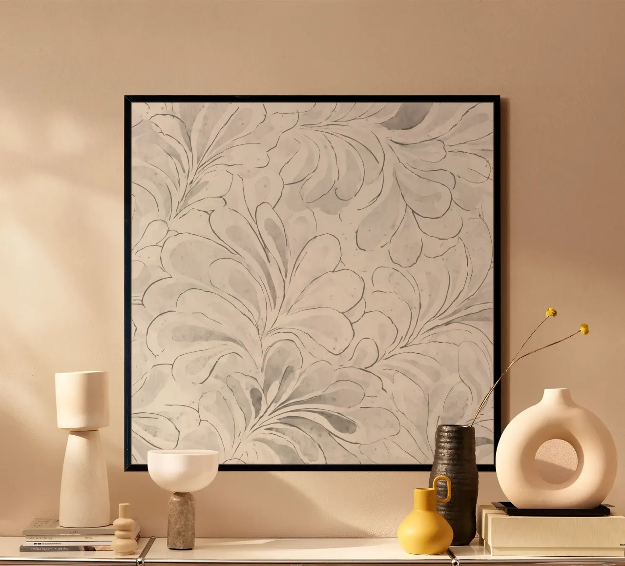 Pillow Pattern No 02 poster con telaio in alluminio da treechild