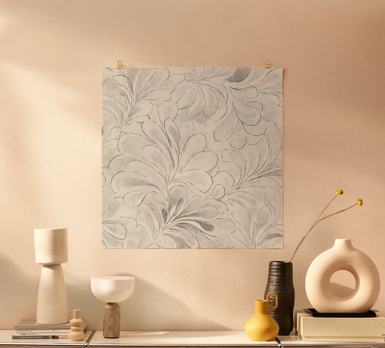 Pillow Pattern No 02 poster con telaio in alluminio da treechild
