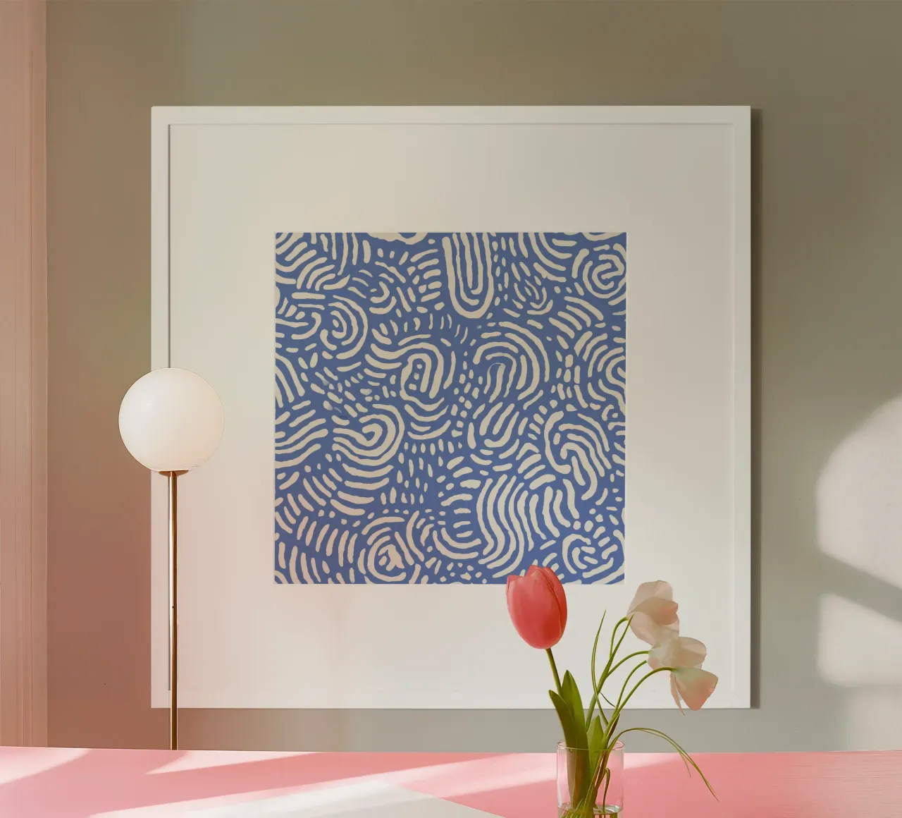 Pillow Pattern No 05 poster con telaio in plastica da treechild