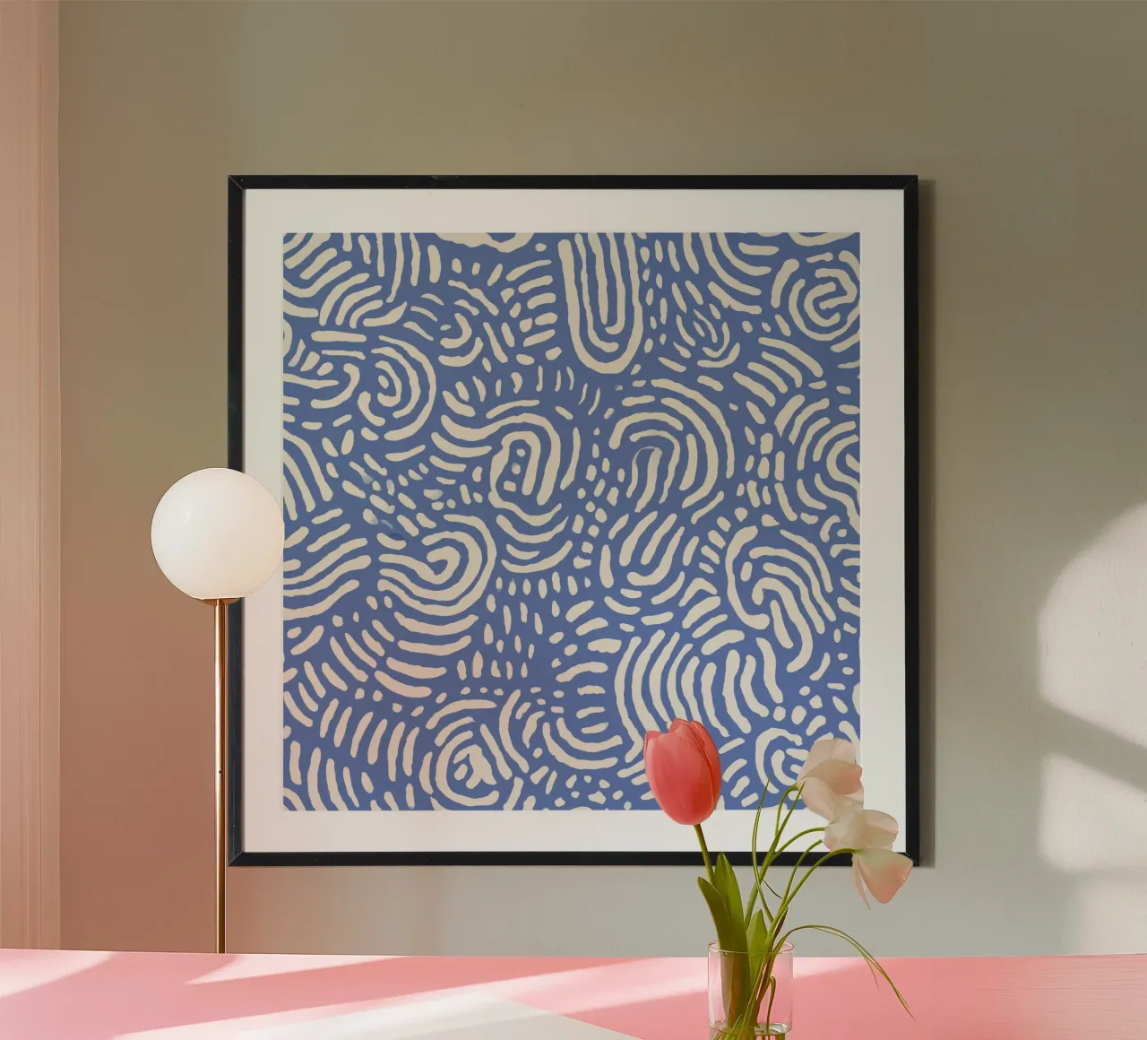 Pillow Pattern No 05 poster con telaio in plastica da treechild