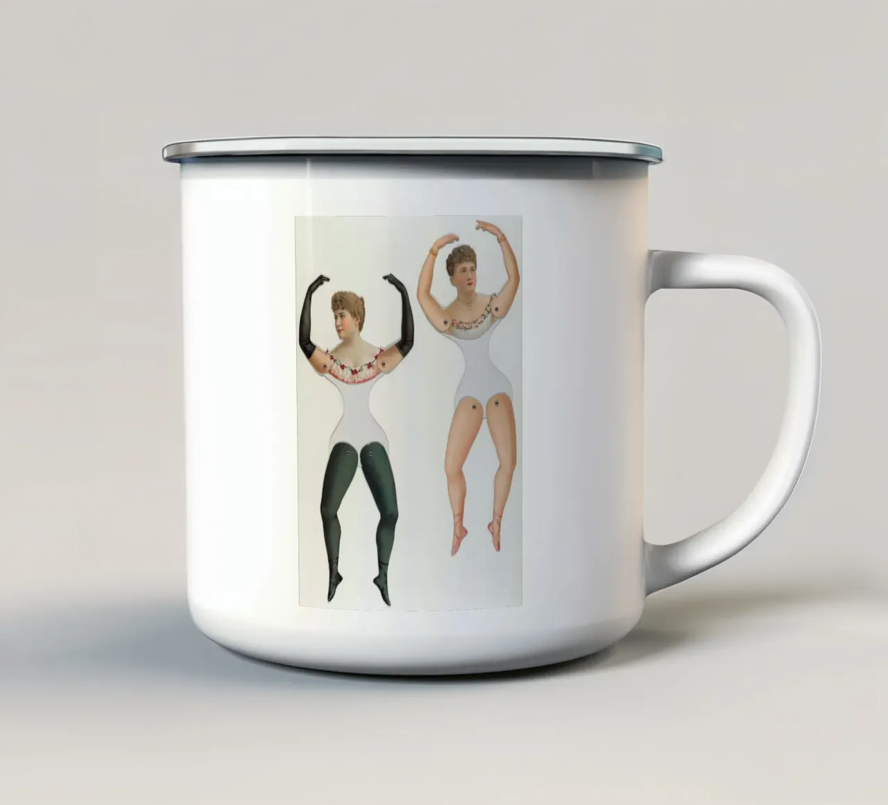 Ballerina and Bloomer Girls tazza in smalto da vintageshop
