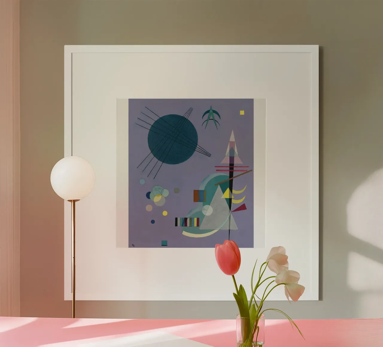 Wassily Kandinsky - Violet Green- Abstract Art Poster mit Kunststoffrahmen von Aesthetic Muse