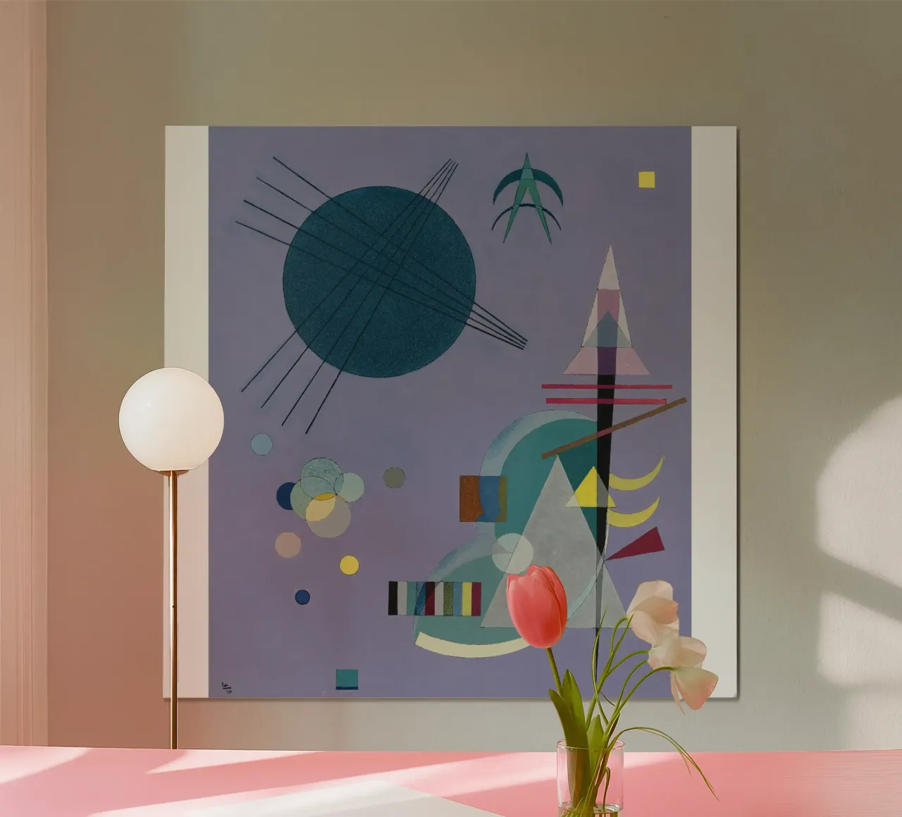 Wassily Kandinsky - Violet Green- Abstract Art Poster mit Kunststoffrahmen von Aesthetic Muse