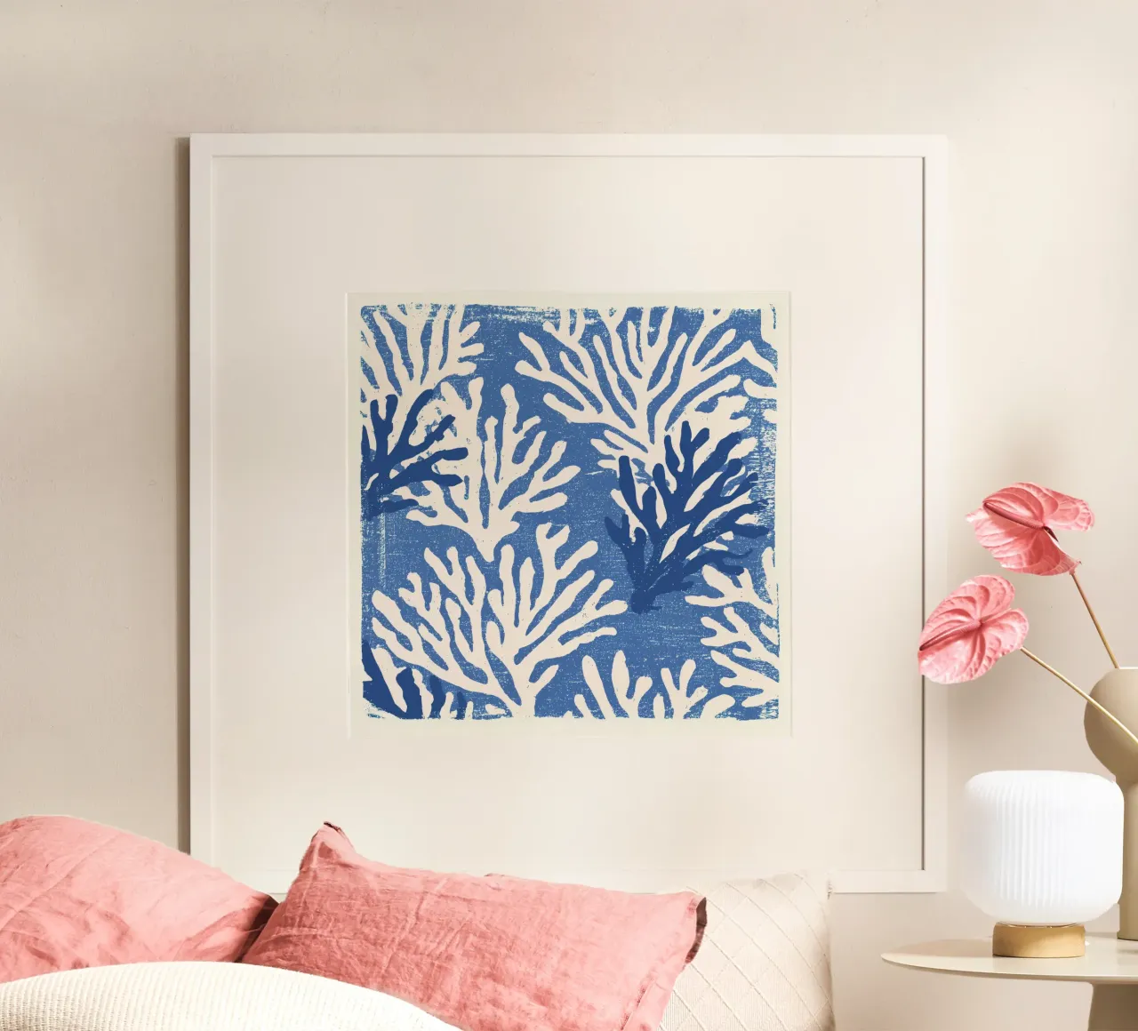 Pillow Pattern No 10 poster con telaio in alluminio da treechild