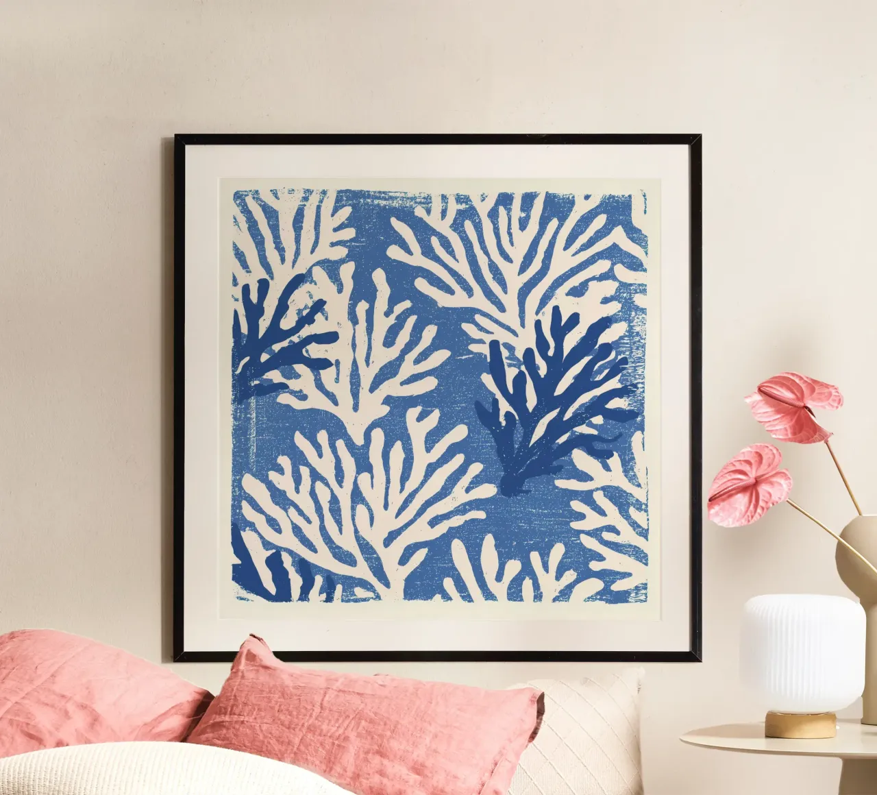 Pillow Pattern No 10 poster con telaio in alluminio da treechild