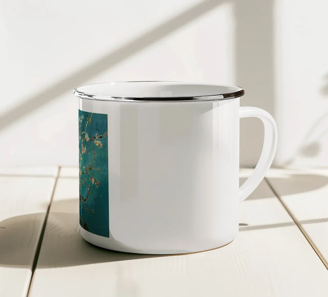 mandorli in fiore all'inizio della stagione tazza in smalto da Piper Shop Oke