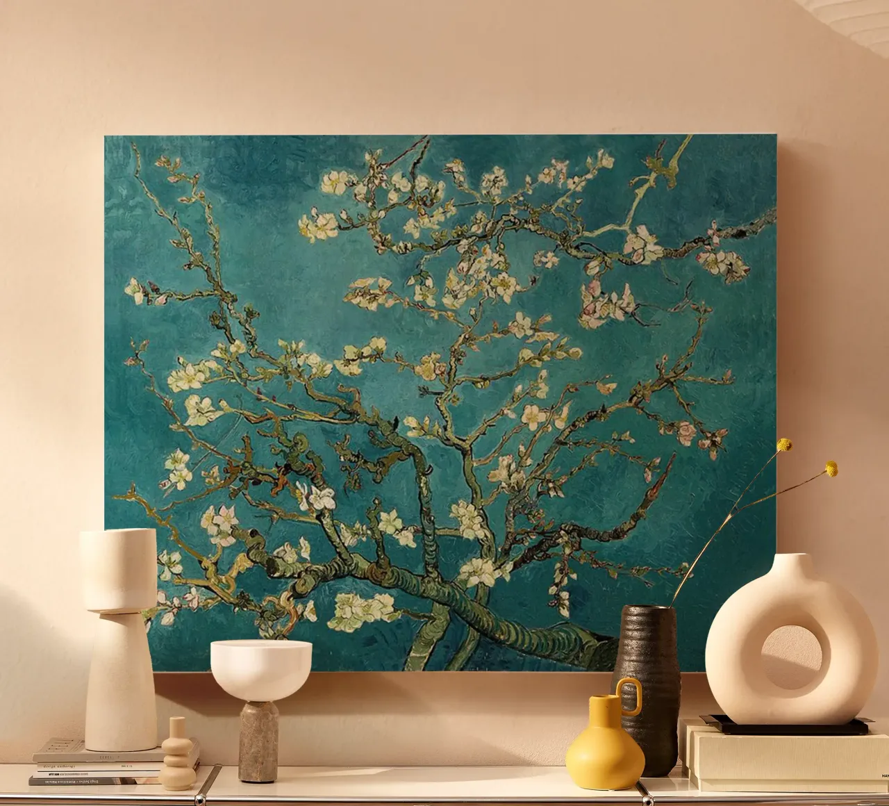 mandorli in fiore all'inizio della stagione tela con Cornice a cassetta da Piper Shop Oke