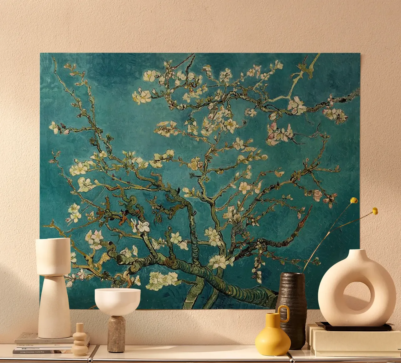 mandorli in fiore all'inizio della stagione poster con telaio in plastica da Piper Shop Oke