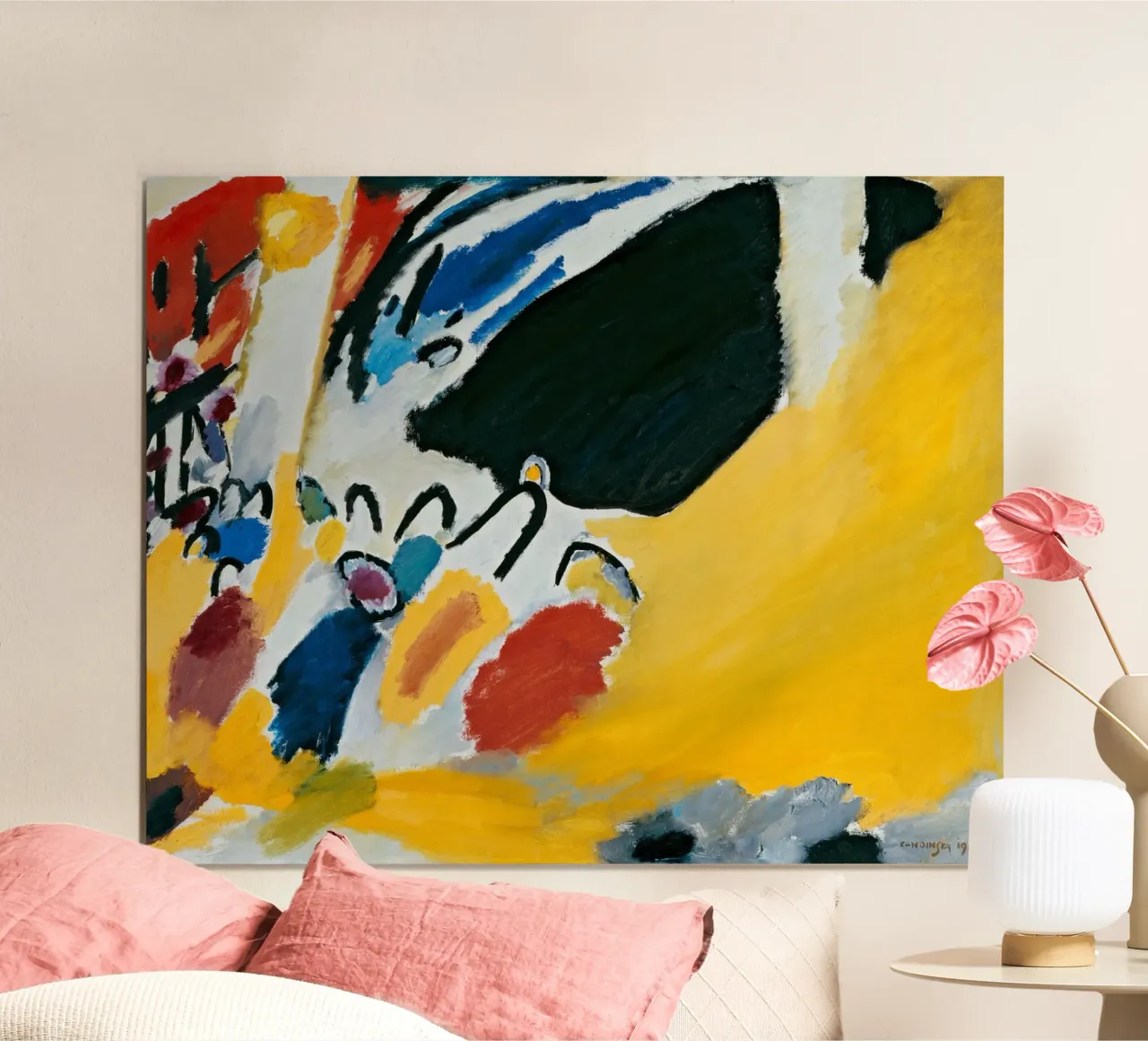 Wassily Kandinsky - Konzert - Abstrakte Kunst Poster mit Aluminium Rahmen von Aesthetic Muse