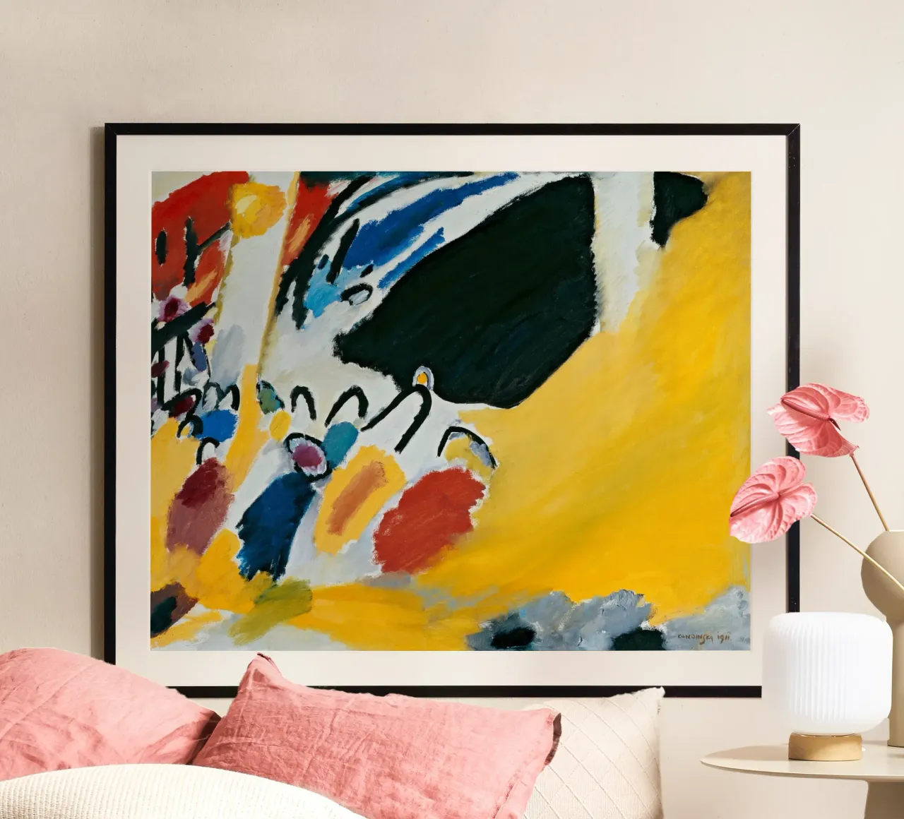 Wassily Kandinsky - Konzert - Abstrakte Kunst Poster mit Aluminium Rahmen von Aesthetic Muse