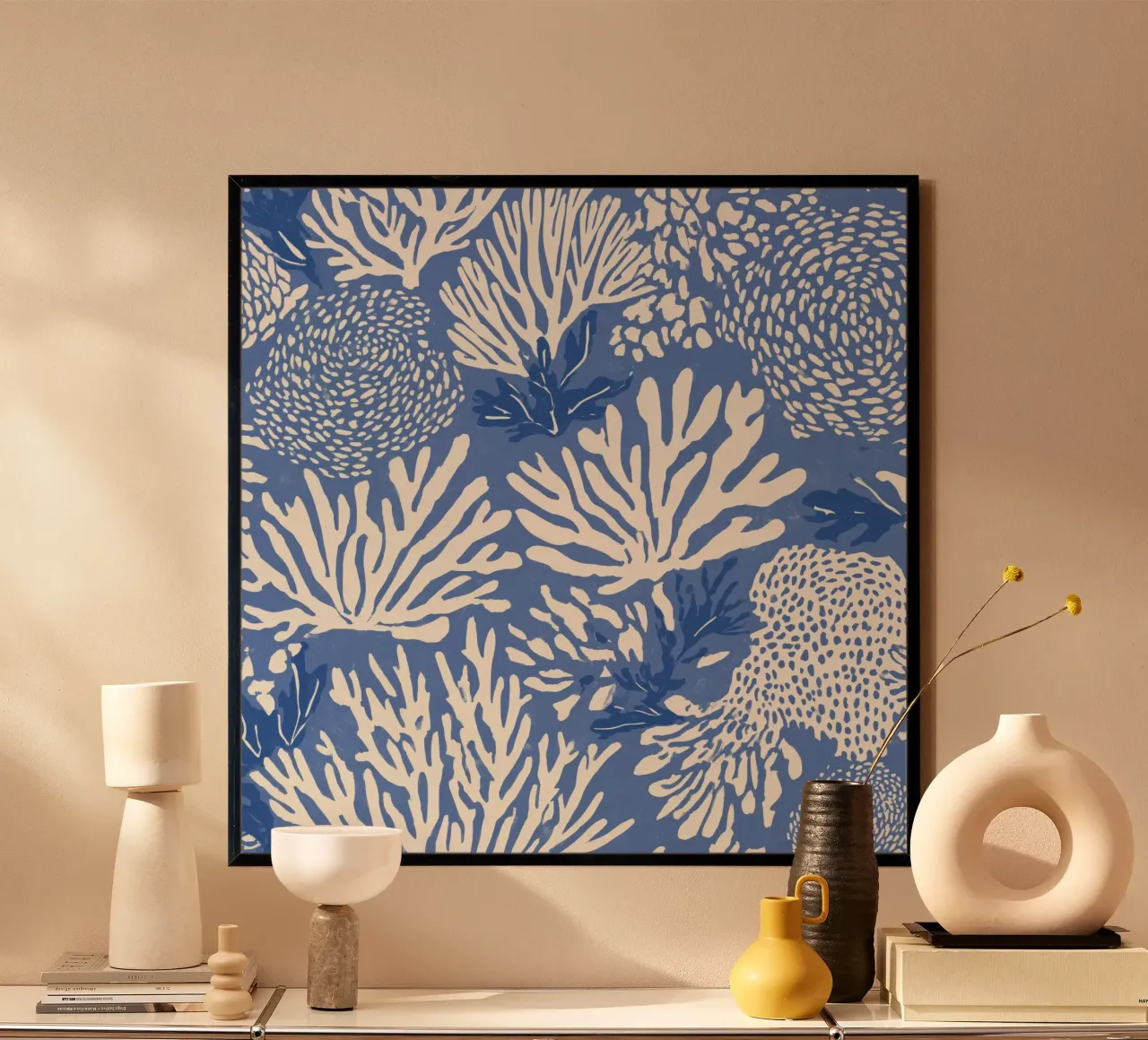 Pillow Pattern No 11 poster con telaio in legno da treechild