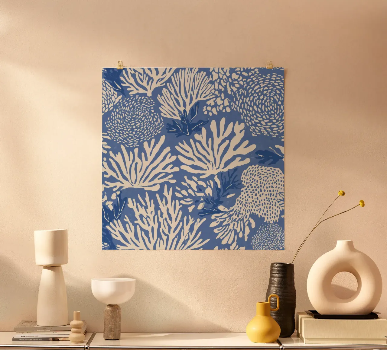 Pillow Pattern No 11 poster con telaio in legno da treechild