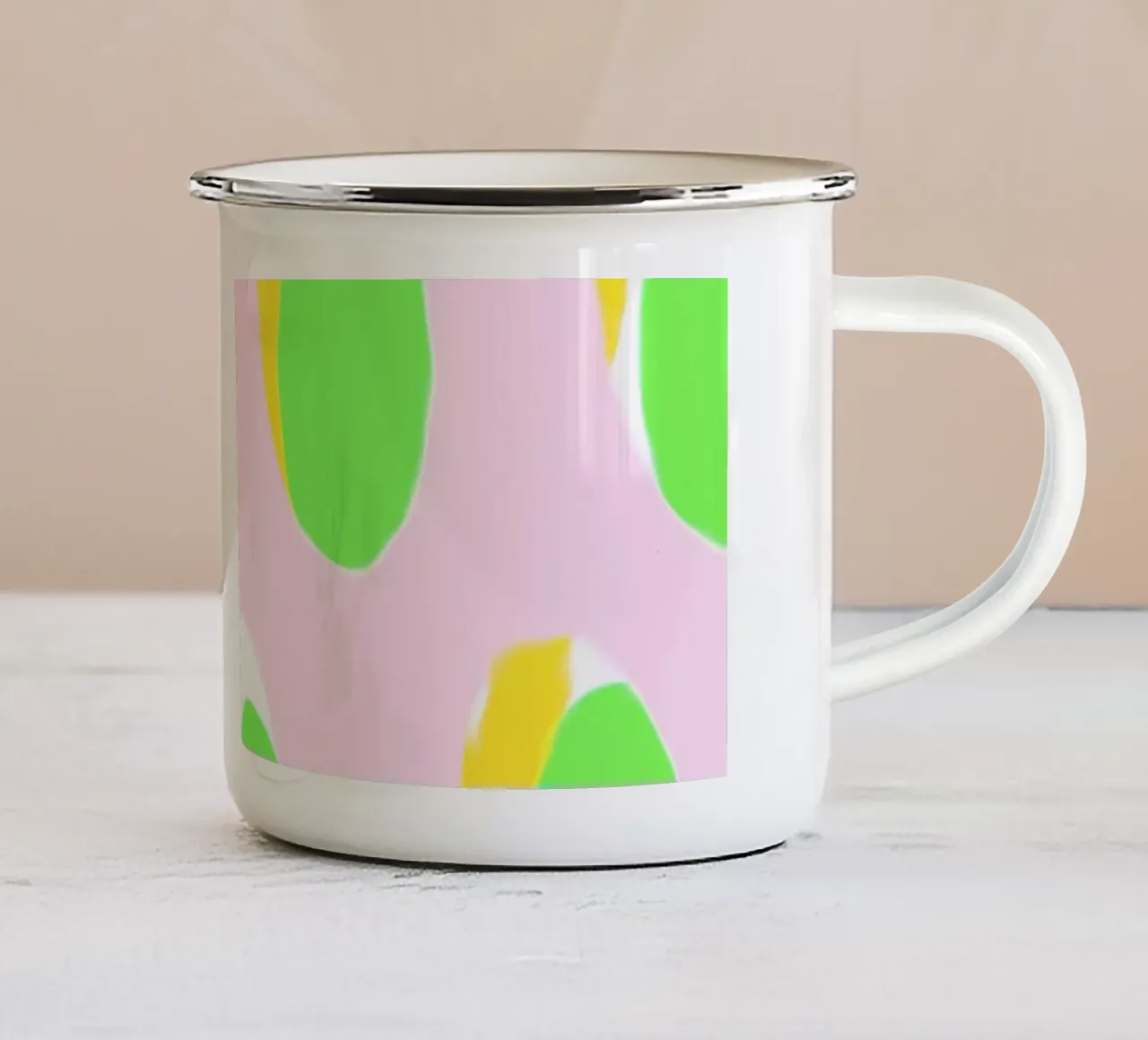 Abstract Pattern Emaille Tasse von Metron