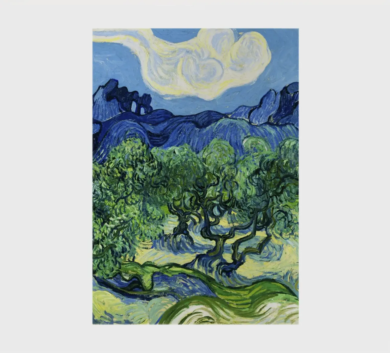 Olive Trees with the Alpilles in the Background by Vincent v notebook by Classic Art Prints