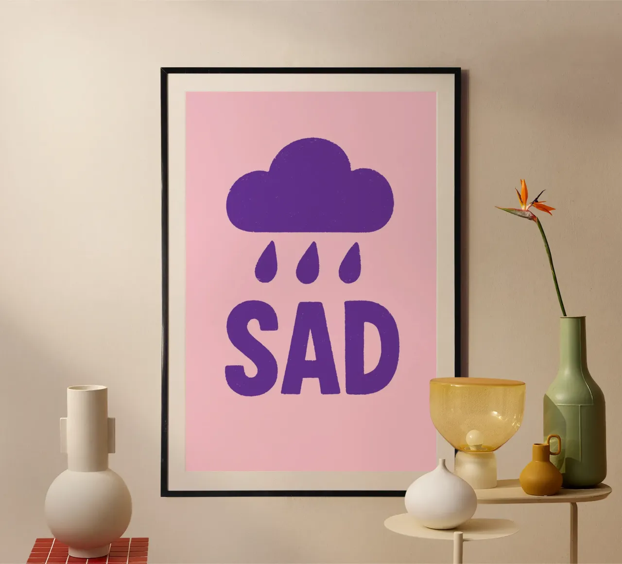 Sad poster con telaio in alluminio da treechild