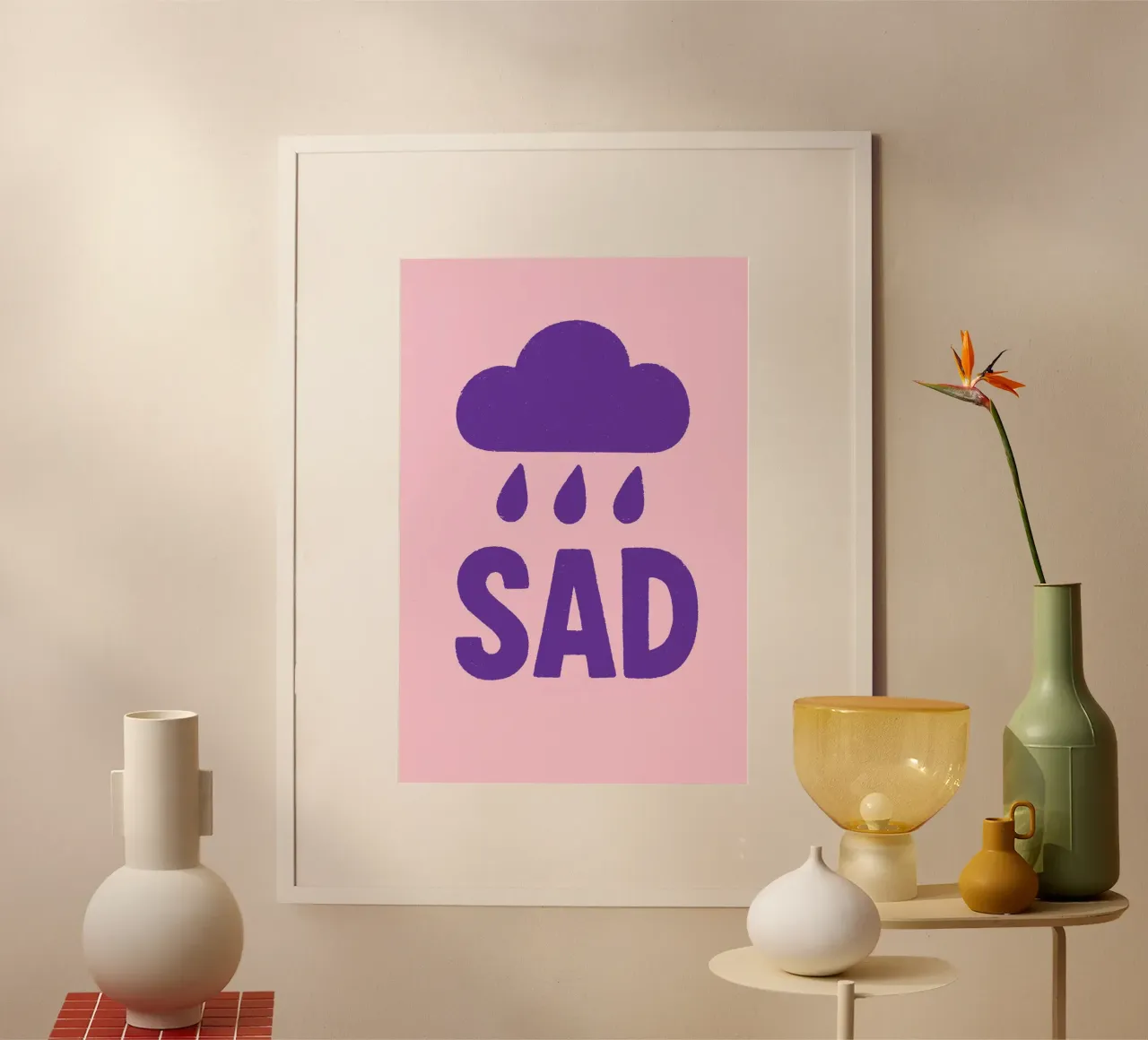 Sad poster con telaio in alluminio da treechild