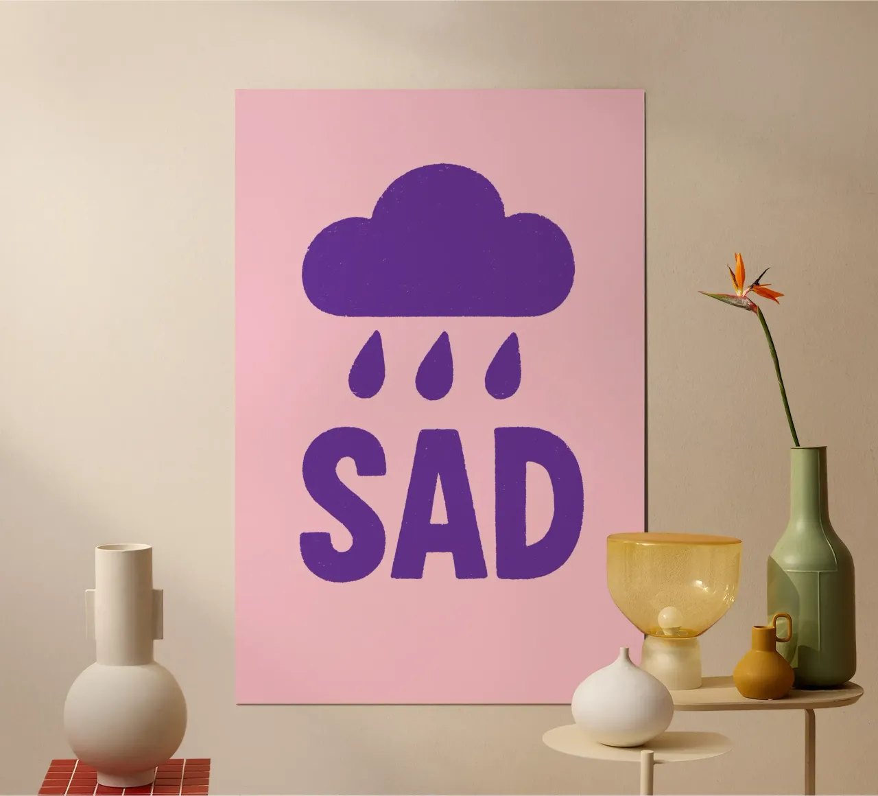 Sad poster con telaio in alluminio da treechild