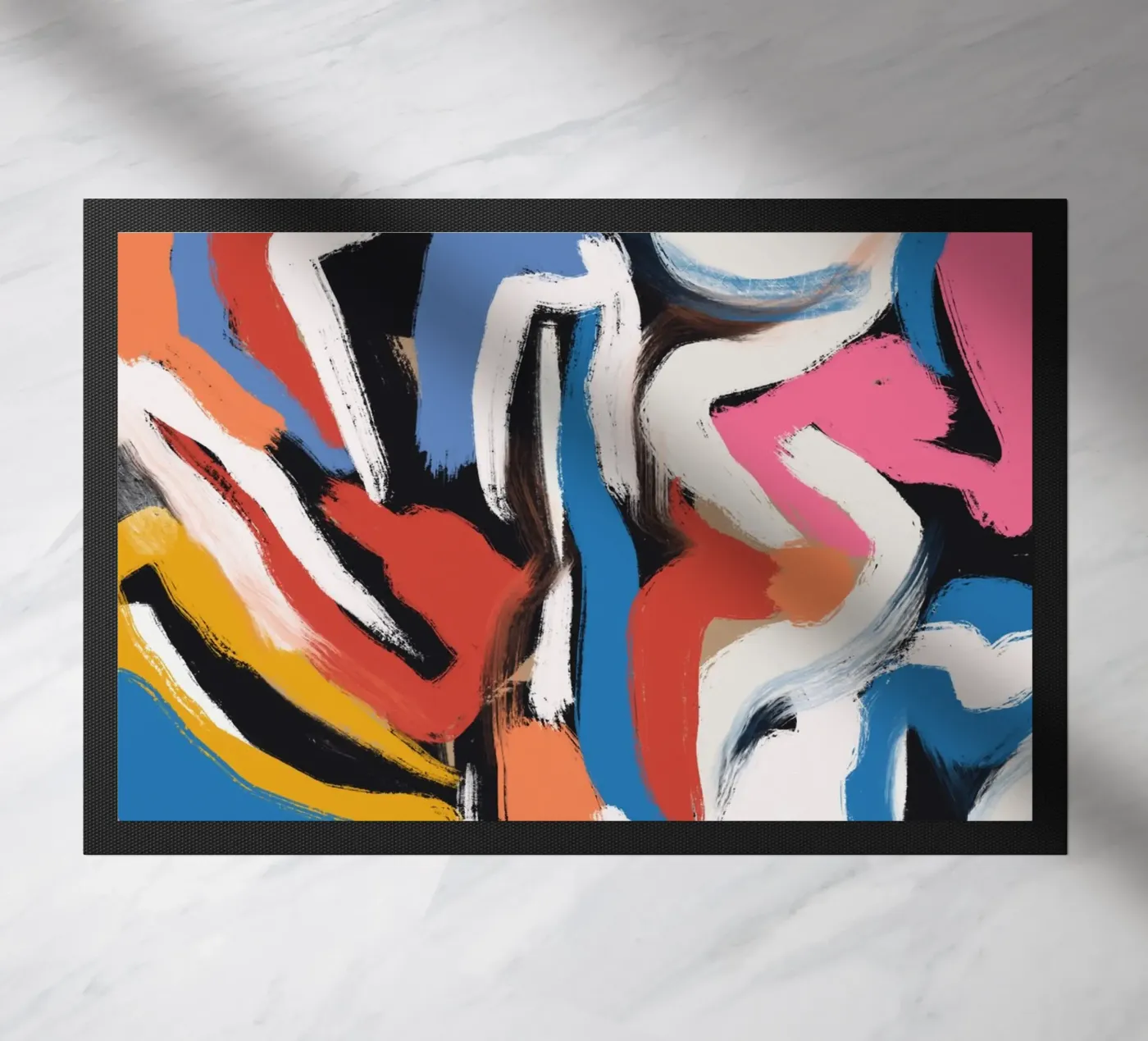Brushstrokes composition doormat by Little Dean