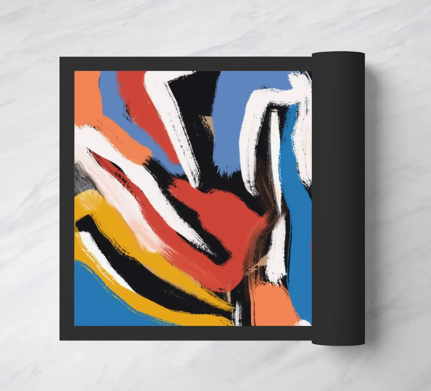 Brushstrokes composition doormat by Little Dean
