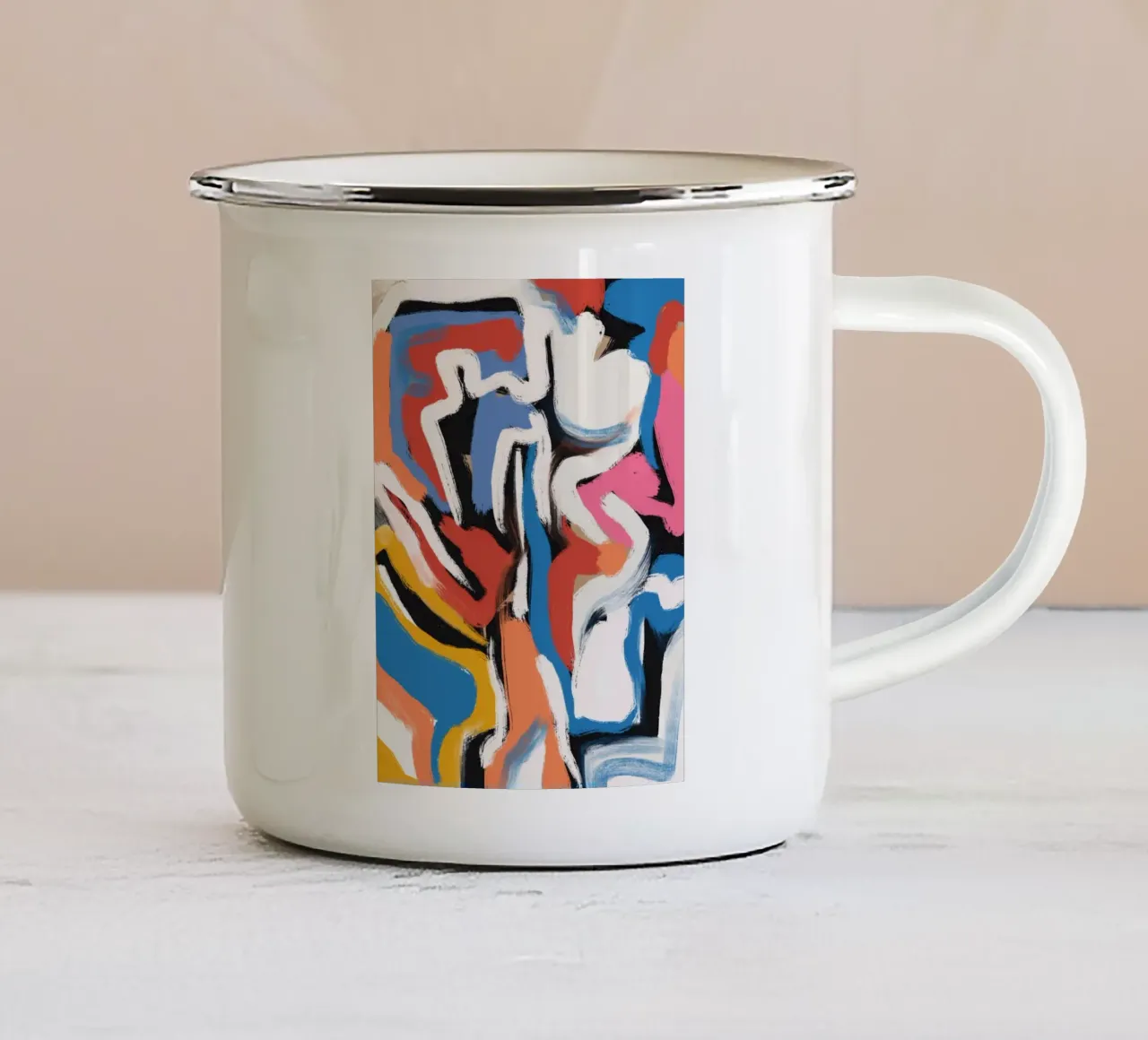 Composizione di pennellate tazza in smalto da Little Dean