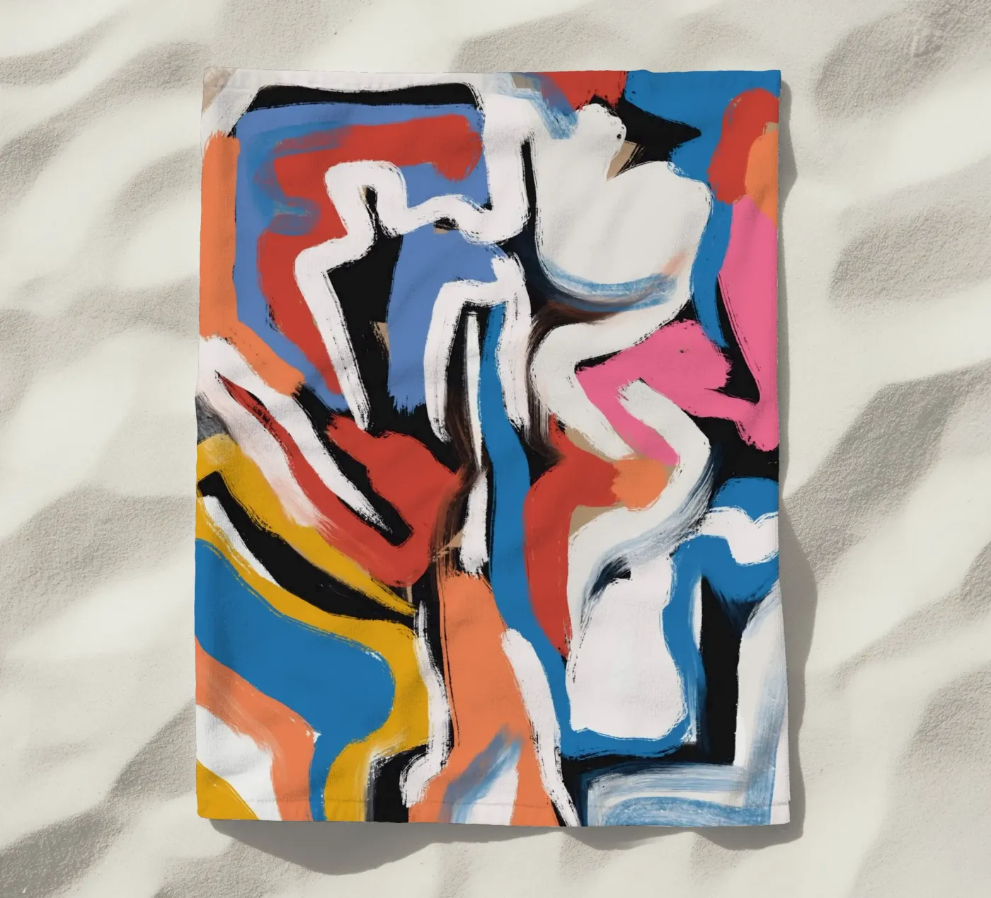 Brushstrokes composition Strandtuch von Little Dean