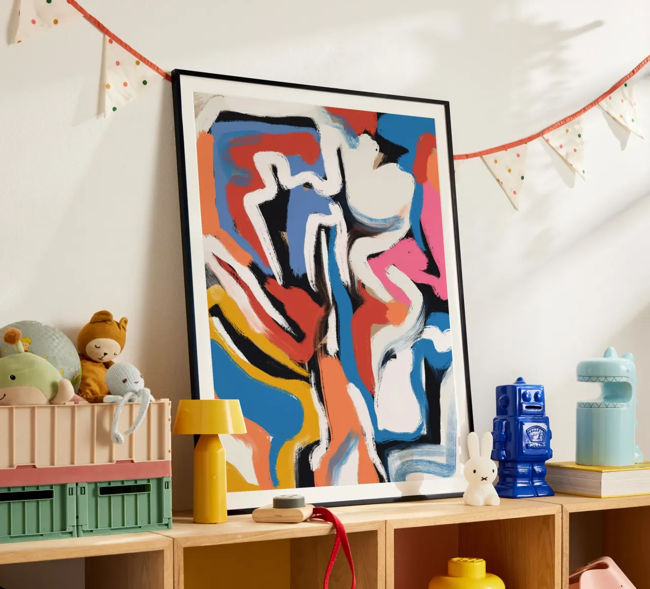 Composizione di pennellate poster con telaio in alluminio da Little Dean