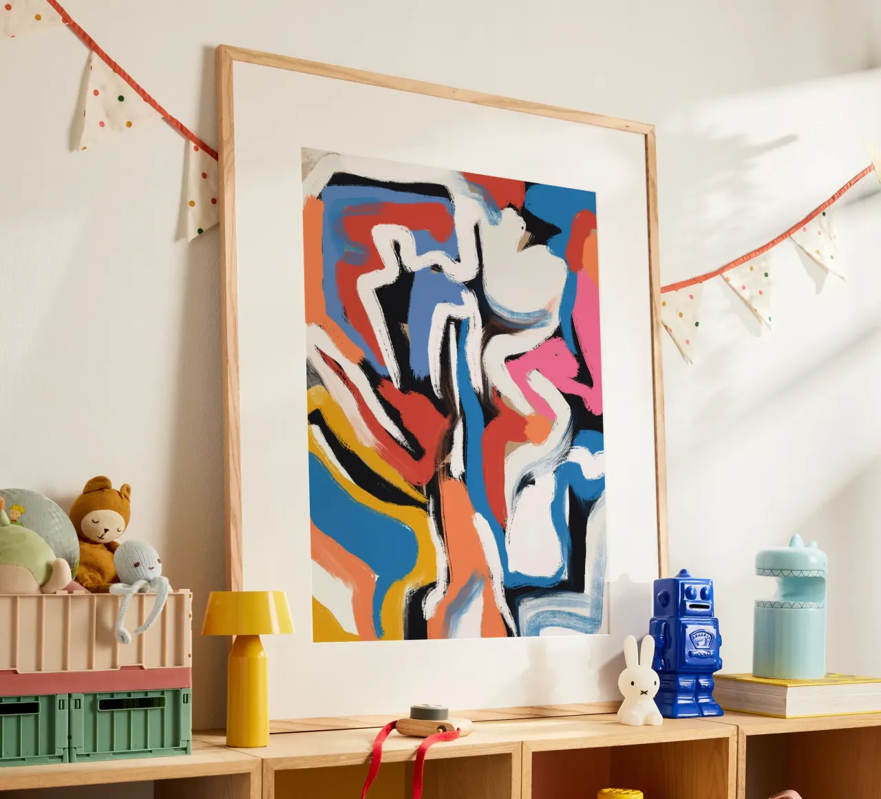 Composizione di pennellate poster con telaio in alluminio da Little Dean