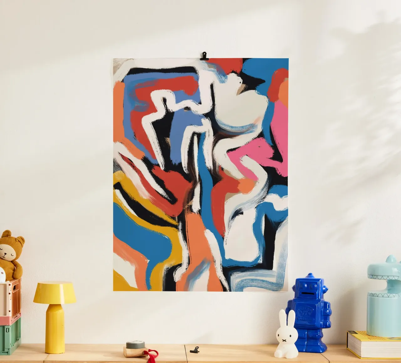 Composizione di pennellate poster con telaio in alluminio da Little Dean