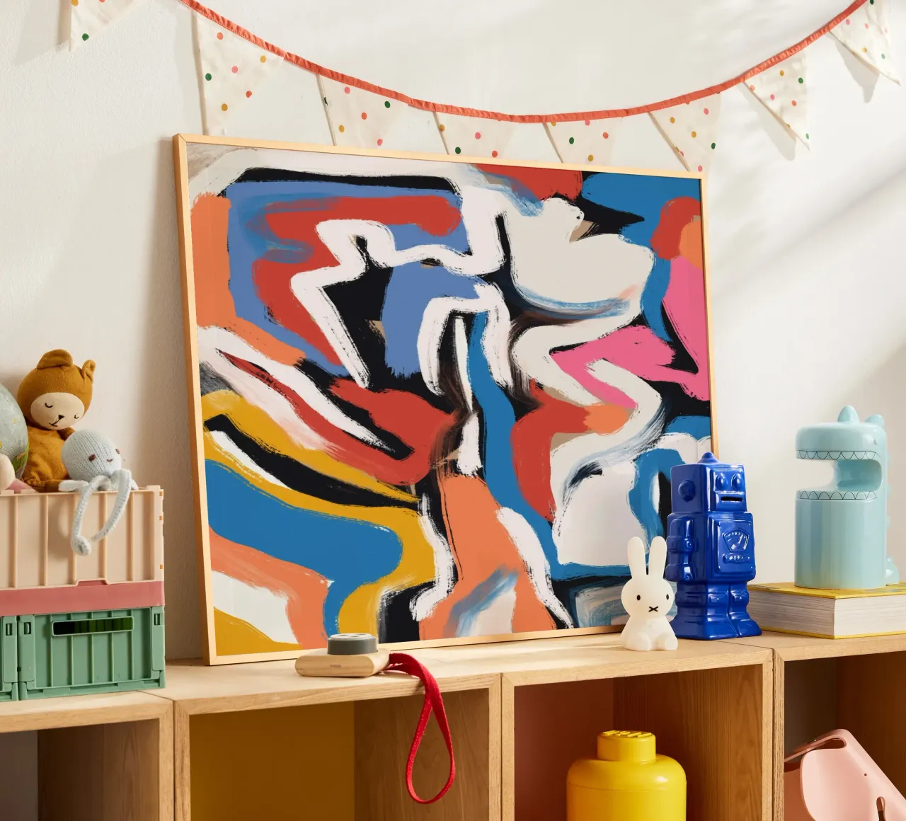 Composizione di pennellate poster con telaio in alluminio da Little Dean