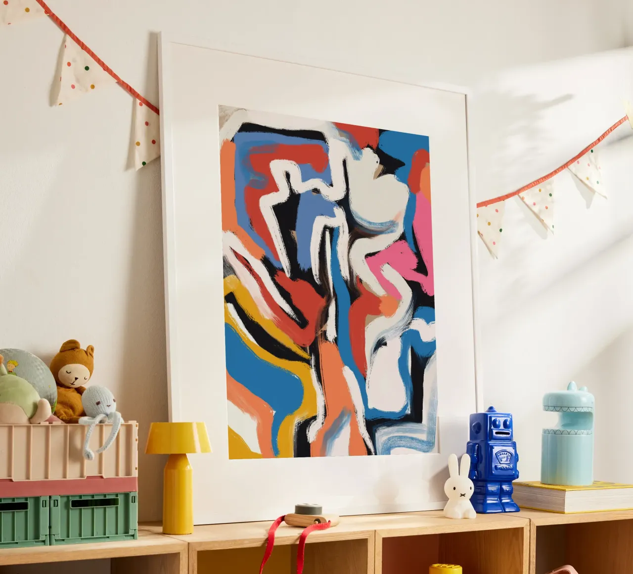 Composizione di pennellate poster con telaio in alluminio da Little Dean