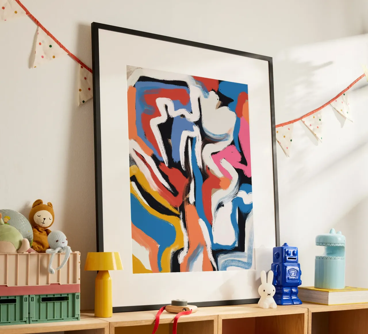 Composizione di pennellate poster con telaio in alluminio da Little Dean