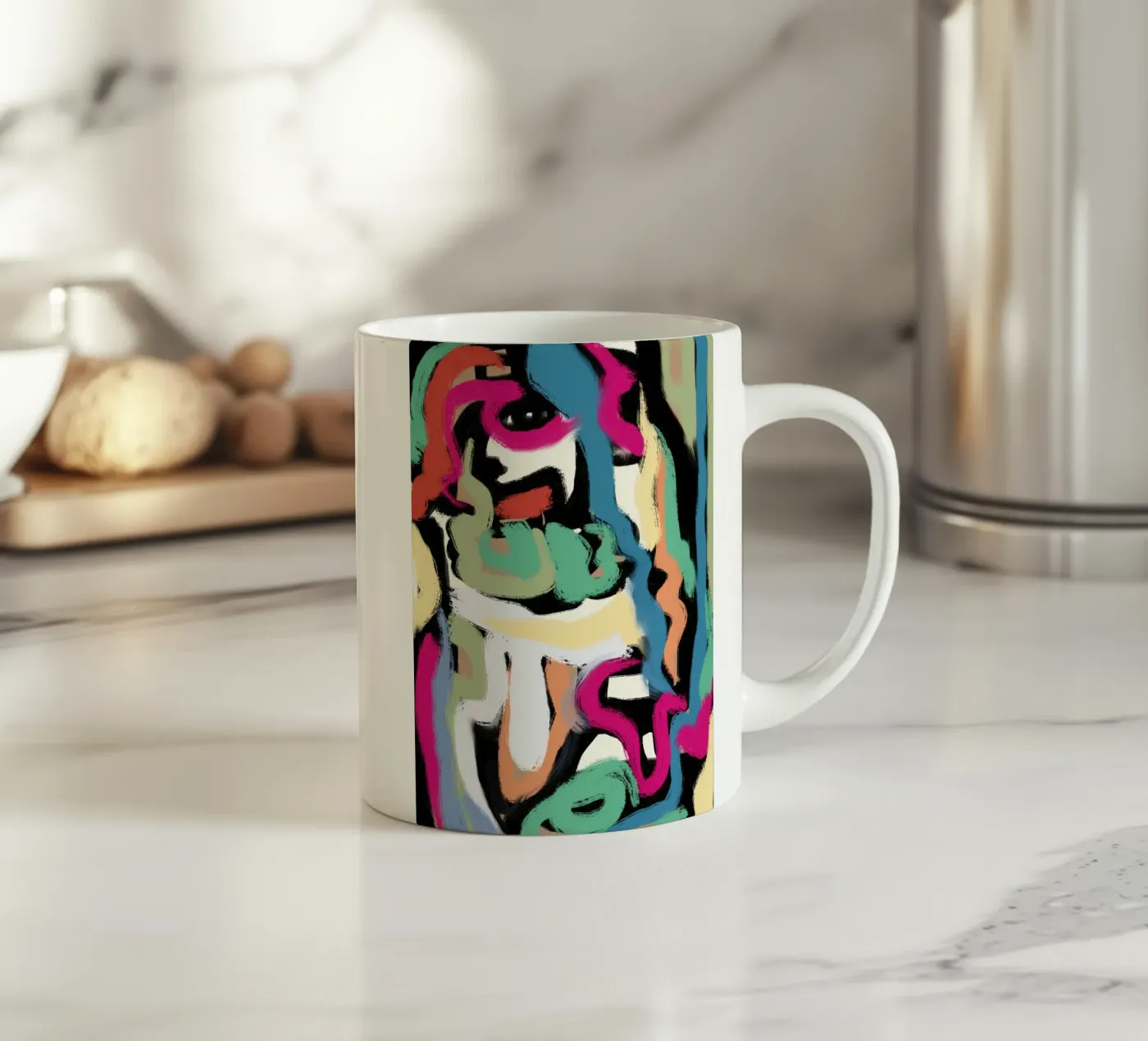 Snake colours ceramic mug by Little Dean