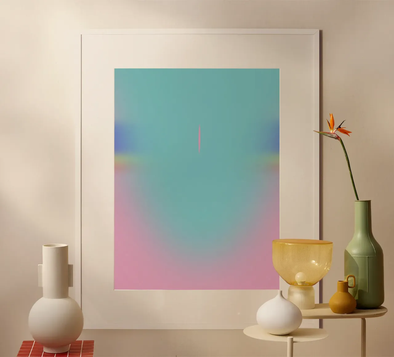 Apertura turchese poster con telaio in alluminio da Little Dean