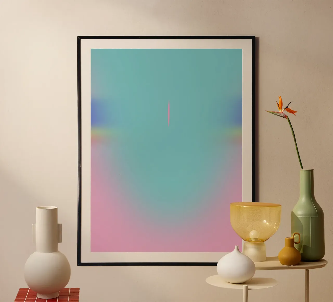 Apertura turchese poster con telaio in alluminio da Little Dean