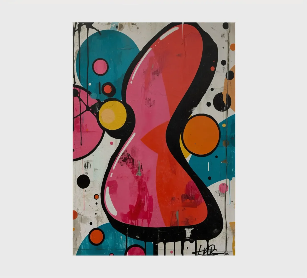 Abstract Painting with Geometric Shapes and Dripping Paint notebook by DesignDoodle