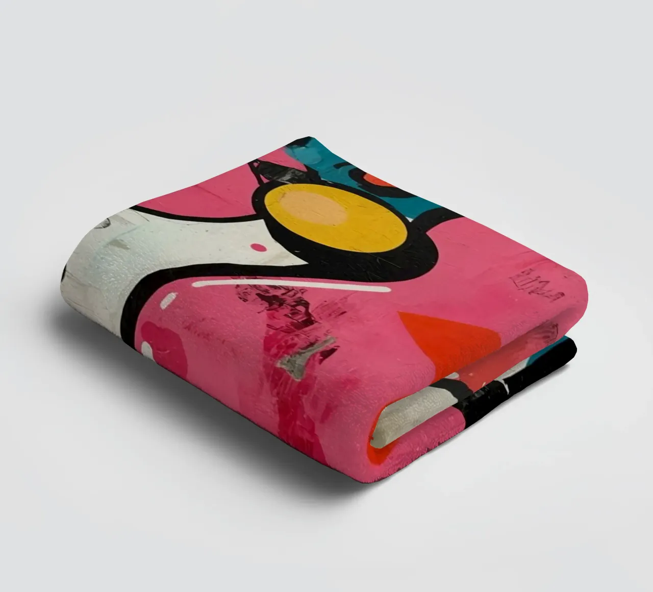 Abstract Painting with Geometric Shapes and Dripping Paint towel by DesignDoodle