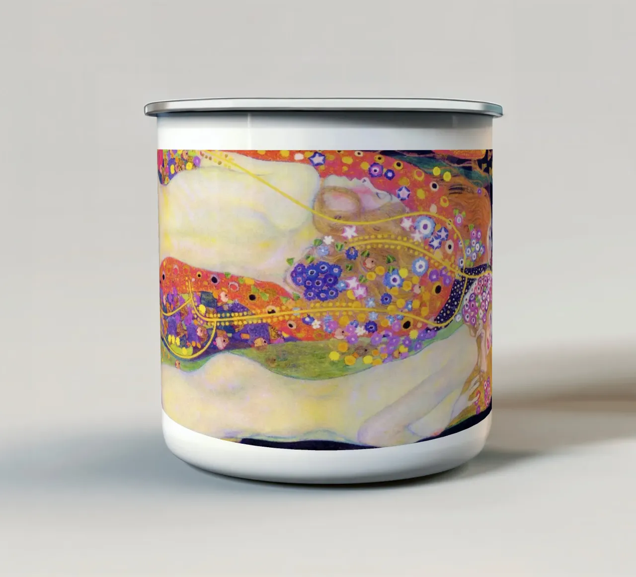 Serpenti d'acqua II di Gustav Klimt (1907) tazza in smalto da Venus Art