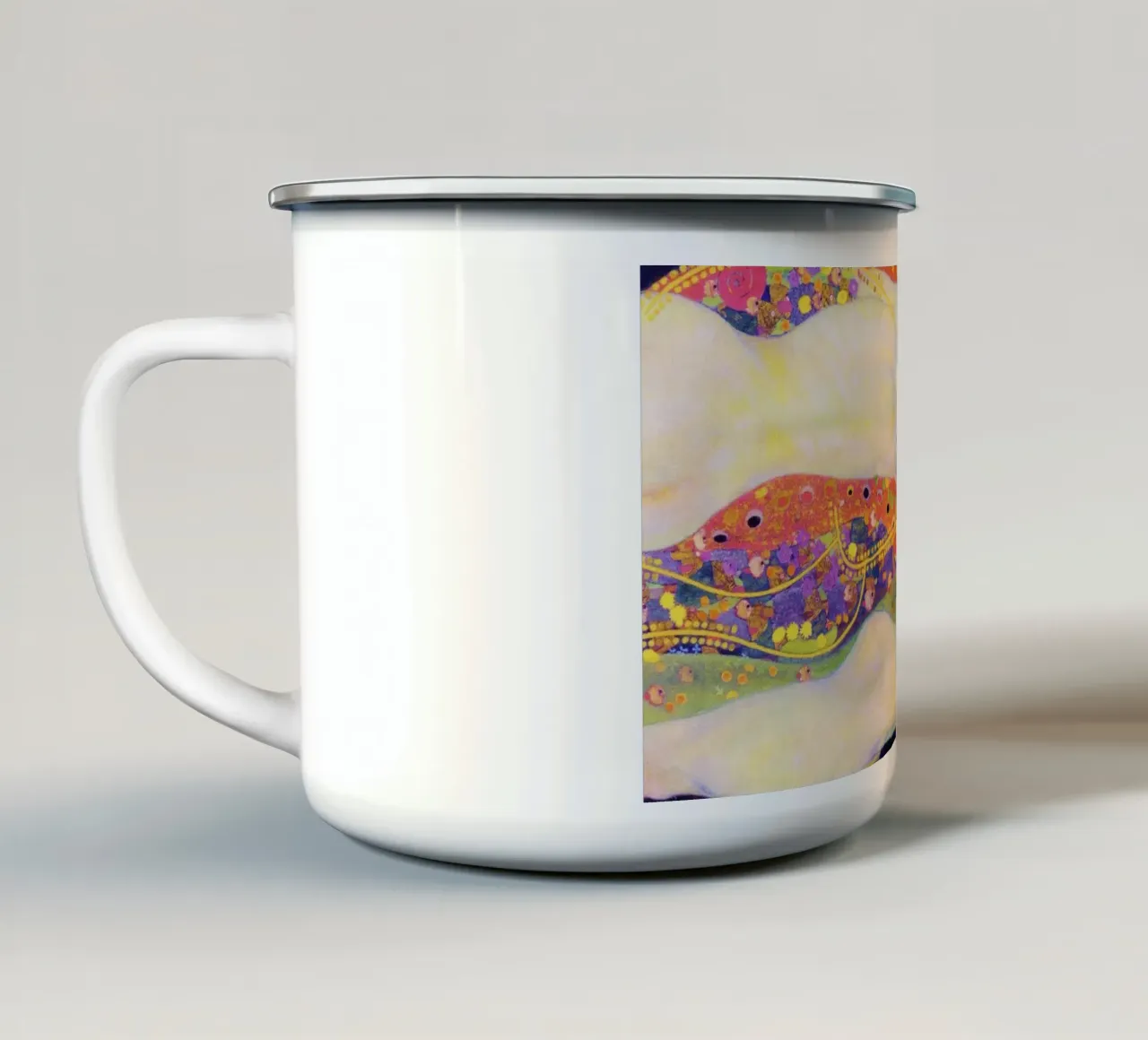 Serpenti d'acqua II di Gustav Klimt (1907) tazza in smalto da Venus Art