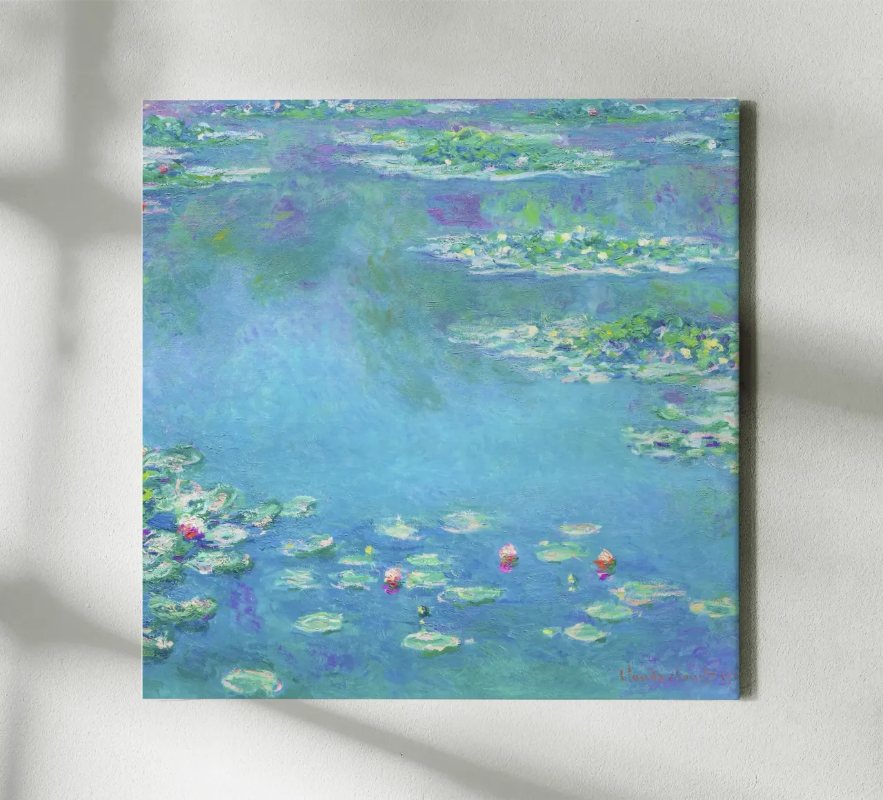 Ninfee di Claude Monet (1840-1926) tela con Cornice a cassetta da Venus Art