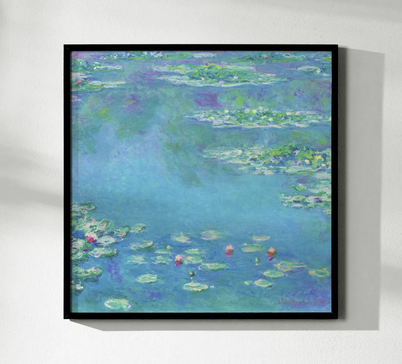 Ninfee di Claude Monet (1840-1926) poster con telaio in alluminio da Venus Art