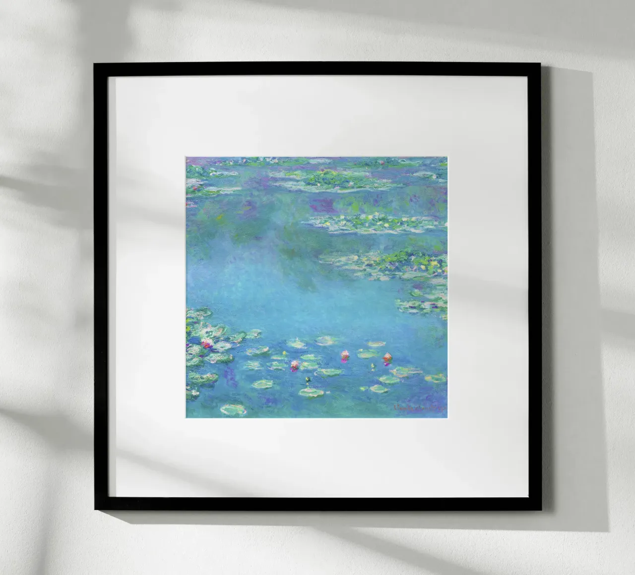 Ninfee di Claude Monet (1840-1926) poster con telaio in alluminio da Venus Art